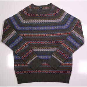 J. Crew Men's Lambswool Fair Isle Aberdeen Knit Sweater Medium